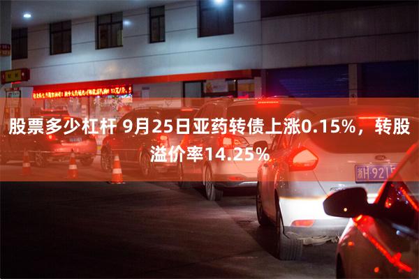 股票多少杠杆 9月25日亚药转债上涨0.15%，转股溢价率14.25%