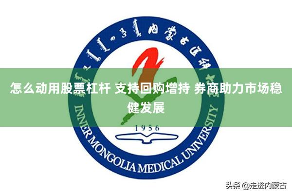 怎么动用股票杠杆 支持回购增持 券商助力市场稳健发展